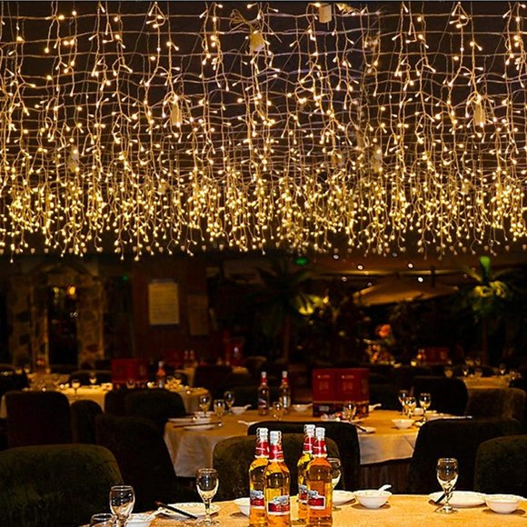 LED Icicle Lights, 16.4FT 216 LEDs 8 Modes Window Curtain Extendable Fairy - Picture 2 of 5